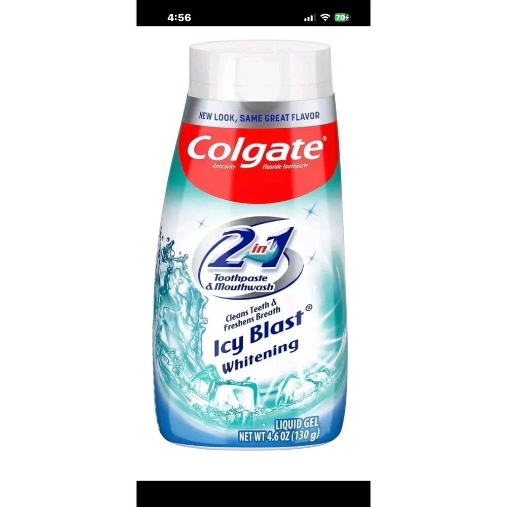 Lot Of 6 Colgate 2 in 1 Toothpaste & Mouthwash Icy Blast Liquid Gel 4.6 oz 1/28
